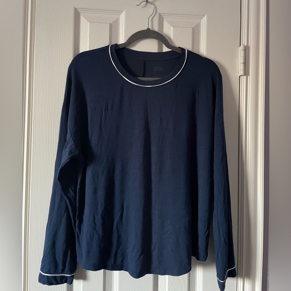 Stars Above Solid Blue Long Sleeve Shirt